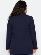 Notched Lapel Collar Single-Breasted Blazer
