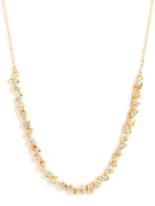 Gold-Plated Crystals Studded Necklace