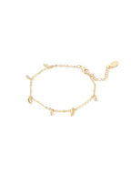 Women Gold Feather Charms Bracelet