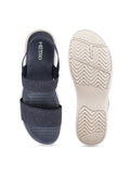 Women Blue Open Toe Comfort Heels Sandal