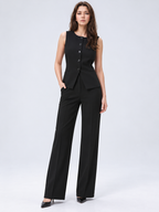 Round Neck Slim-Fit Waistcoat