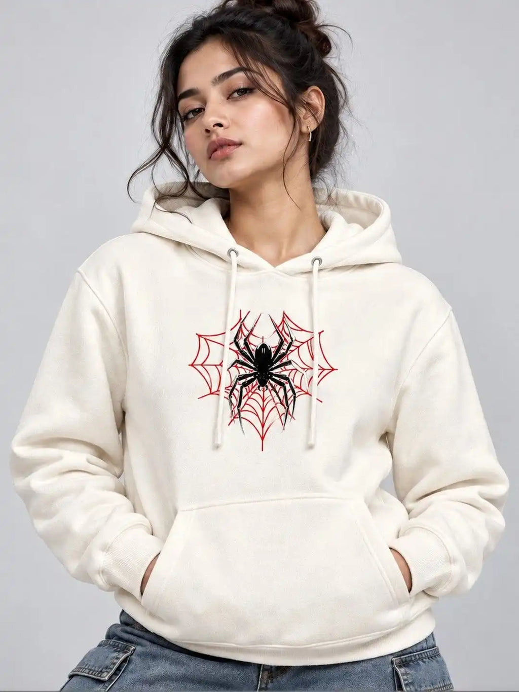 Women Printed Hooded Sweatshirt