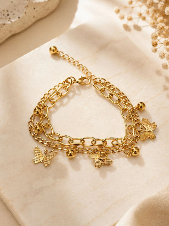Women Gold-Plated Charm Bracelet