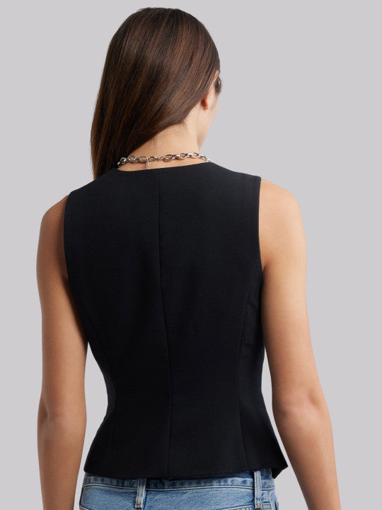 Sleeveless V-Neck Slim-Fit Formal Waistcoat