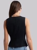 Sleeveless V-Neck Slim-Fit Formal Waistcoat