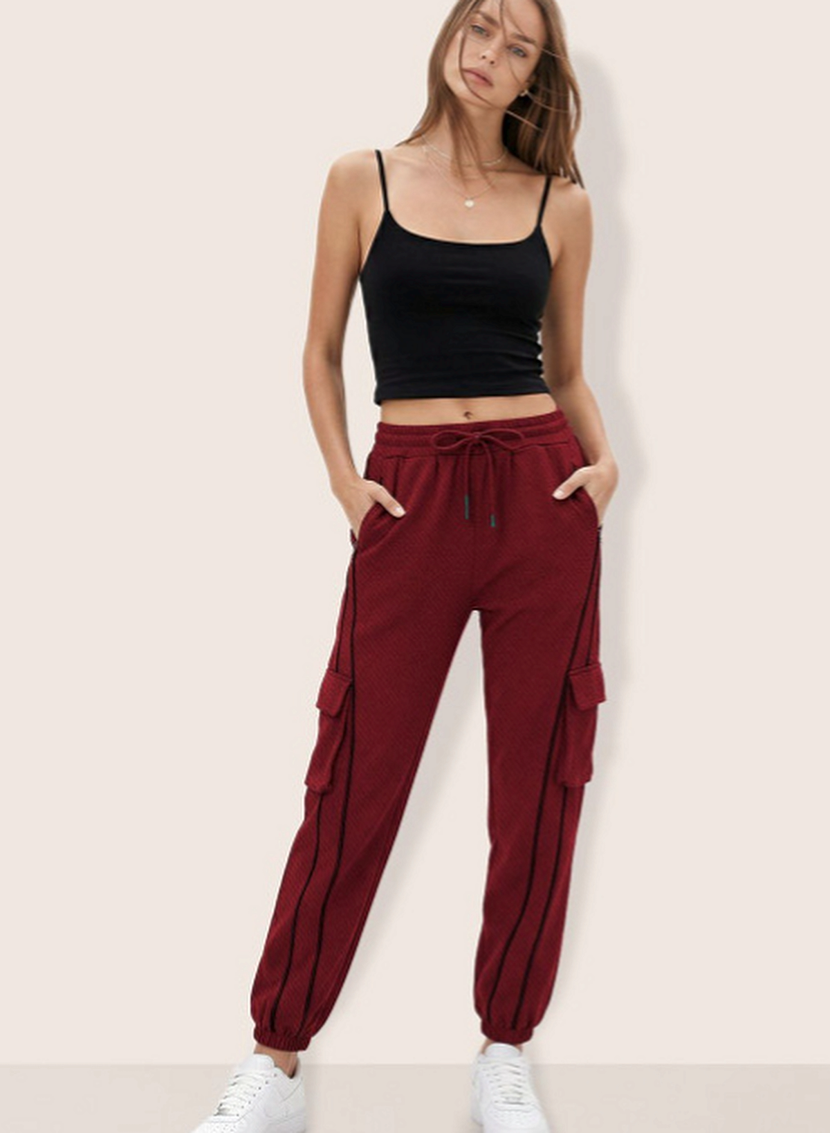 Women Loose Fit High-Rise Trousers