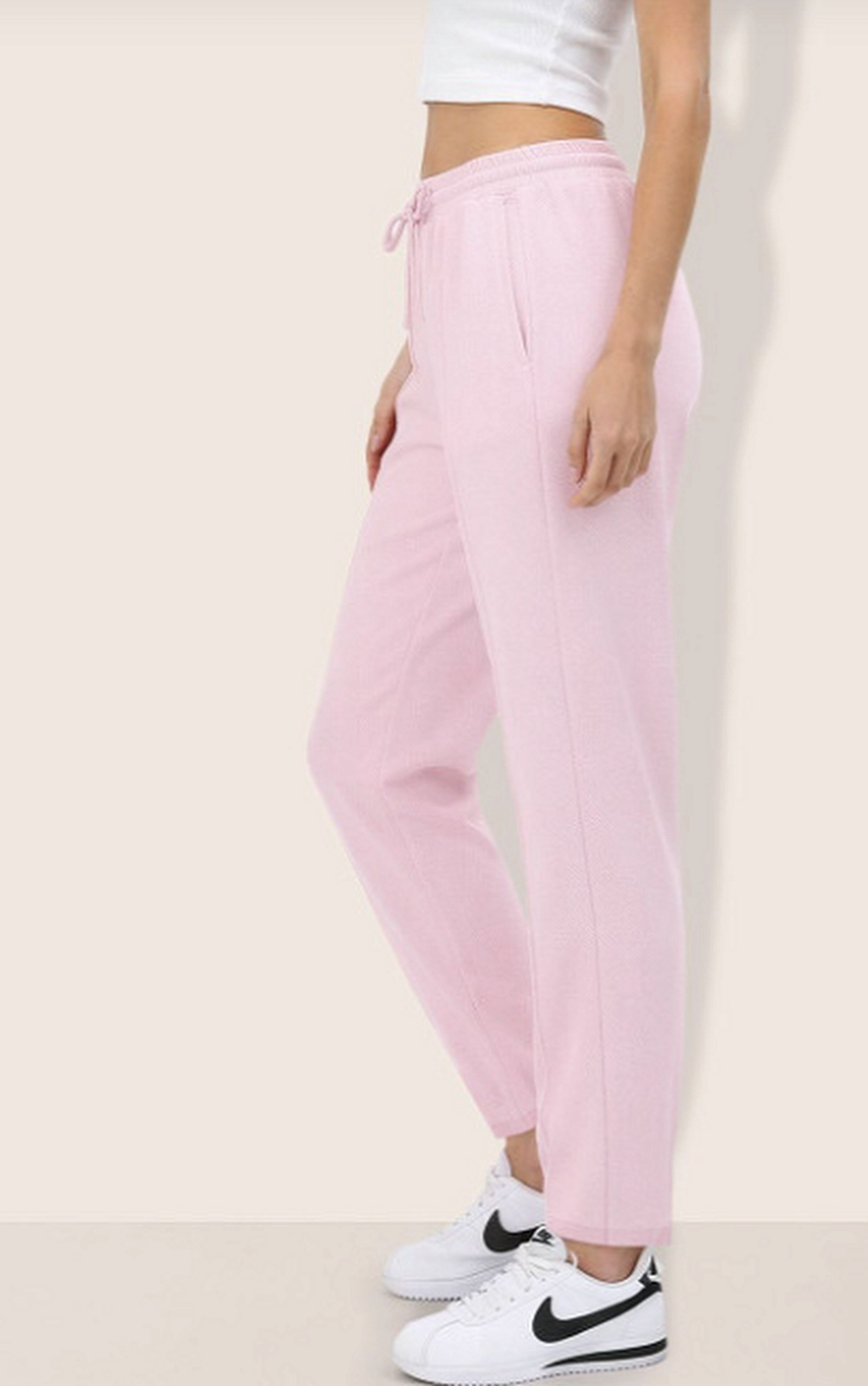 Women Flared Jogger Pintuck Detail Trousers