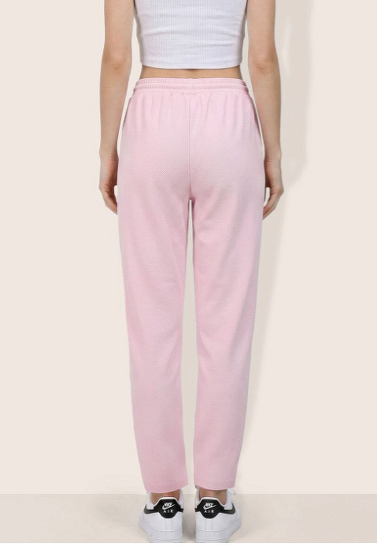 Women Flared Jogger Pintuck Detail Trousers