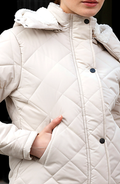 Women Solid Quilted Jacket