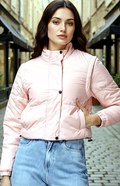 Two-in-One Cropped Detachable Sleeves Puffer Jacket