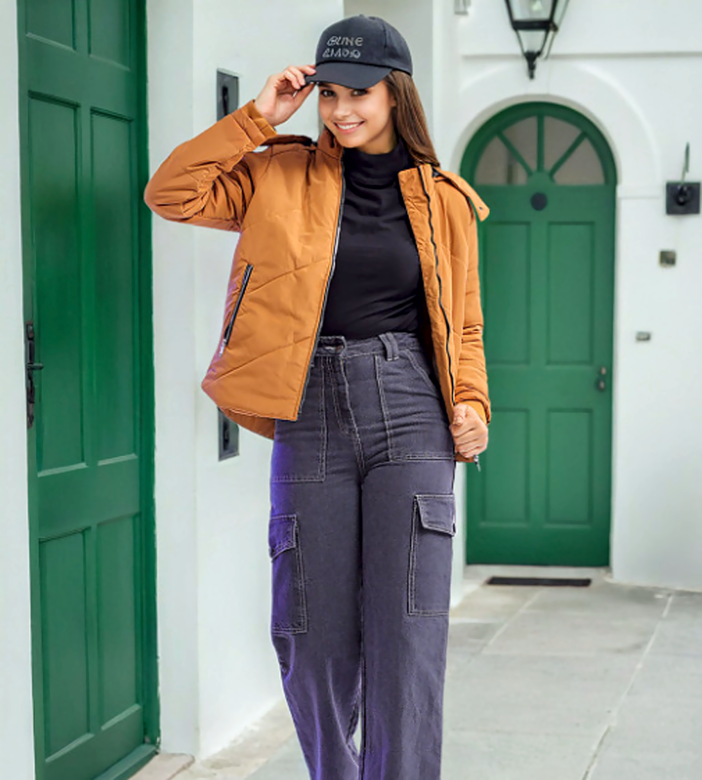 Camel Brown Lightweight Hooded Longline Puffer Jacket