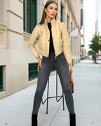 Two-in-One Cropped Detachable Sleeves Puffer Jacket