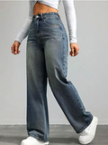 Women Jean Wide Leg High-Rise Heavy Fade Stretchable Jeans