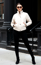 Women Solid Quilted Jacket