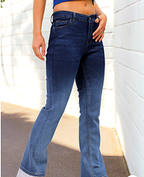 Women High-Rise Heavy Fade Stretchable Bootcut Jeans