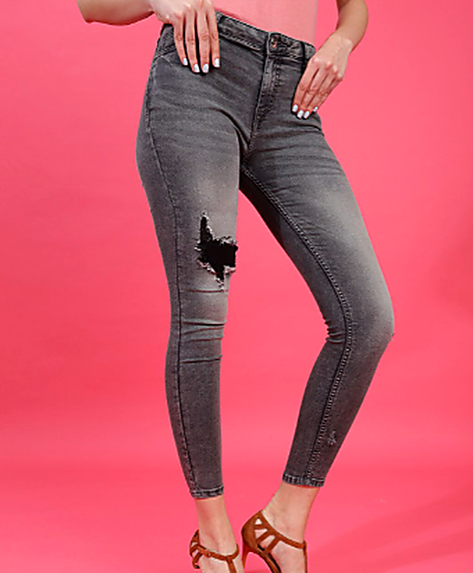 Women Skinny Fit High-Rise Mildly Distressed Heavy Fade Stretchable Cotton Jeans