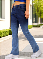 Women High-Rise Heavy Fade Stretchable Bootcut Jeans