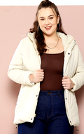 Plus Size Longline Hooded Padded Jacket