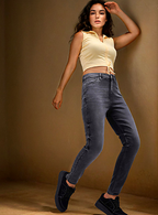 Women Slim Fit Heavy Fade Stretchable Cotton Jeans