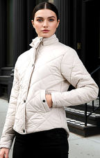 Women Solid Quilted Jacket