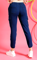 Women Clean Look Stretchable Cargo Jogger Jeans