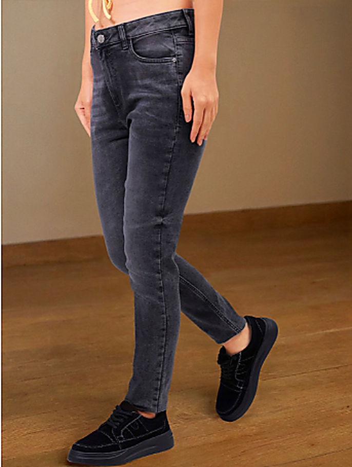 Women Slim Fit Heavy Fade Stretchable Cotton Jeans