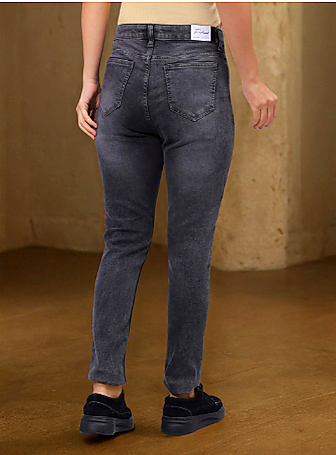 Women Slim Fit Heavy Fade Stretchable Cotton Jeans