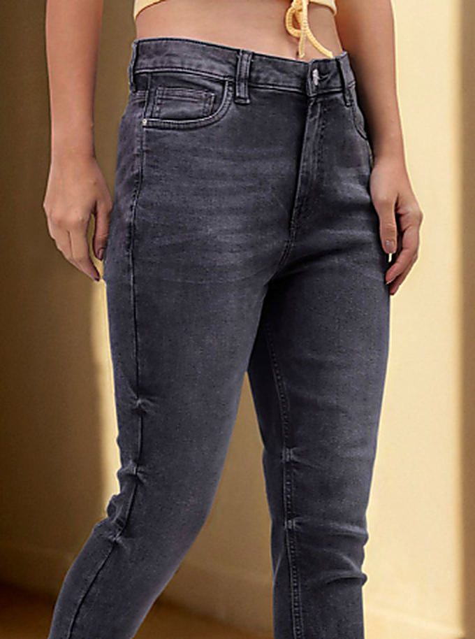 Women Slim Fit Heavy Fade Stretchable Cotton Jeans