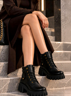 The Lifestyle Co Women Round Toe Chunky Boots