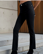 Women Black Bootcut High-Rise Animal Printed Stretchable Jeans
