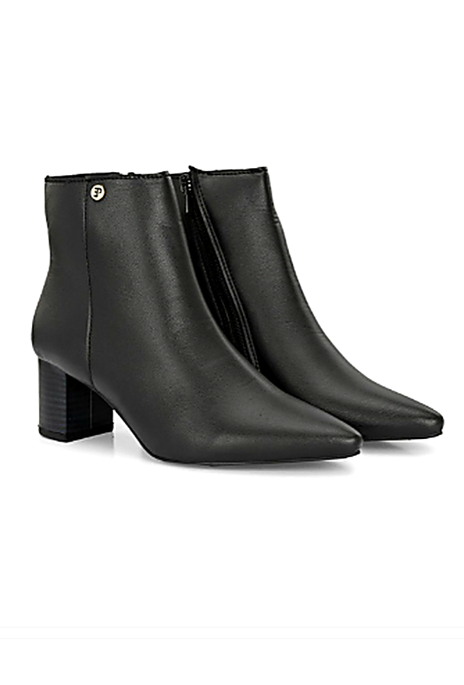 Women Black Solid Synthetic Trendy Ankle Pointed Shape Boots