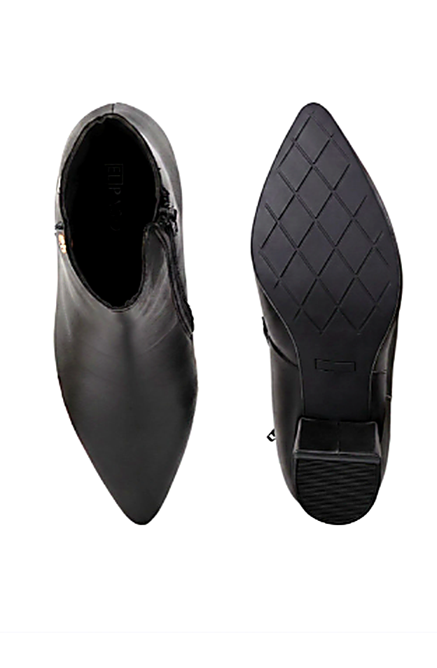 Women Black Solid Synthetic Trendy Ankle Pointed Shape Boots