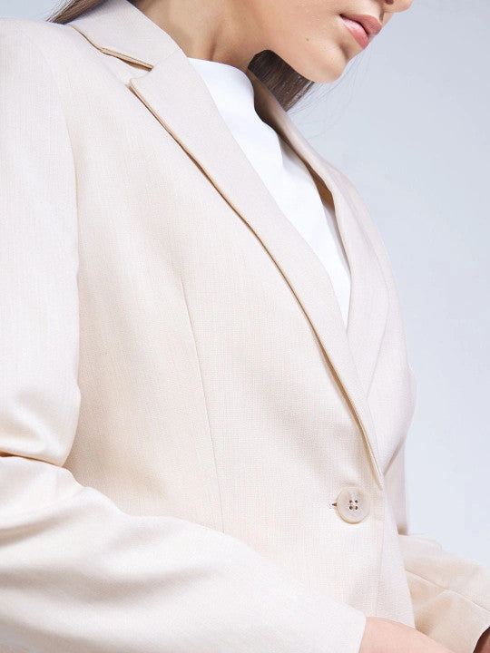 Notched Lapel Single-Breasted Comfort Fit Formal Blazers