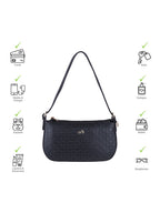 Zip Detail Structured Shoulder Bag