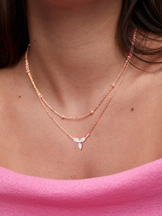 Brass Rose Gold-Plated Handcrafted Pendant Necklace