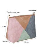 Geometric Colourblocked Detachable Strap Zip Detail Structured Sling Bag