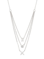 Silver-Plated Crystals Studded Layered Chain