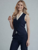 V-Neck Satin Casual Waistcoat