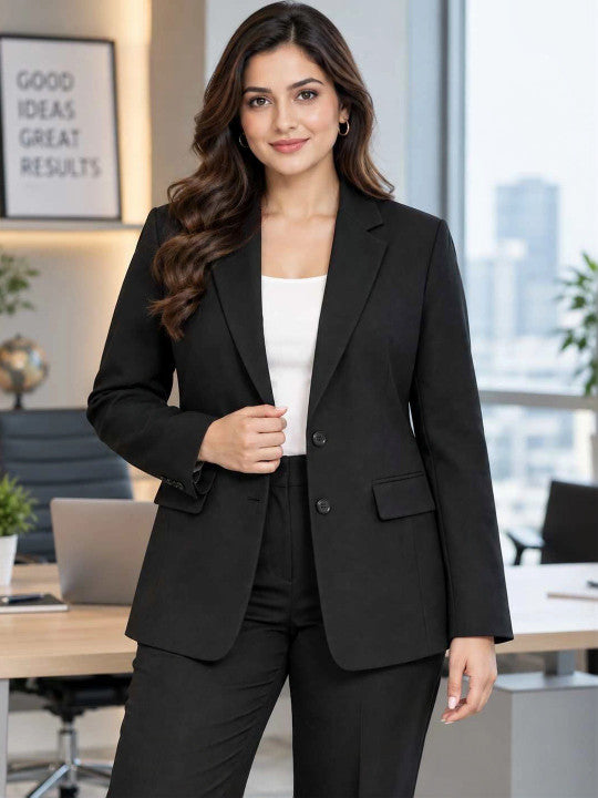 Notched Lapel Single-Breasted Formal Blazers