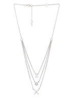 Silver-Plated Crystals Studded Layered Chain