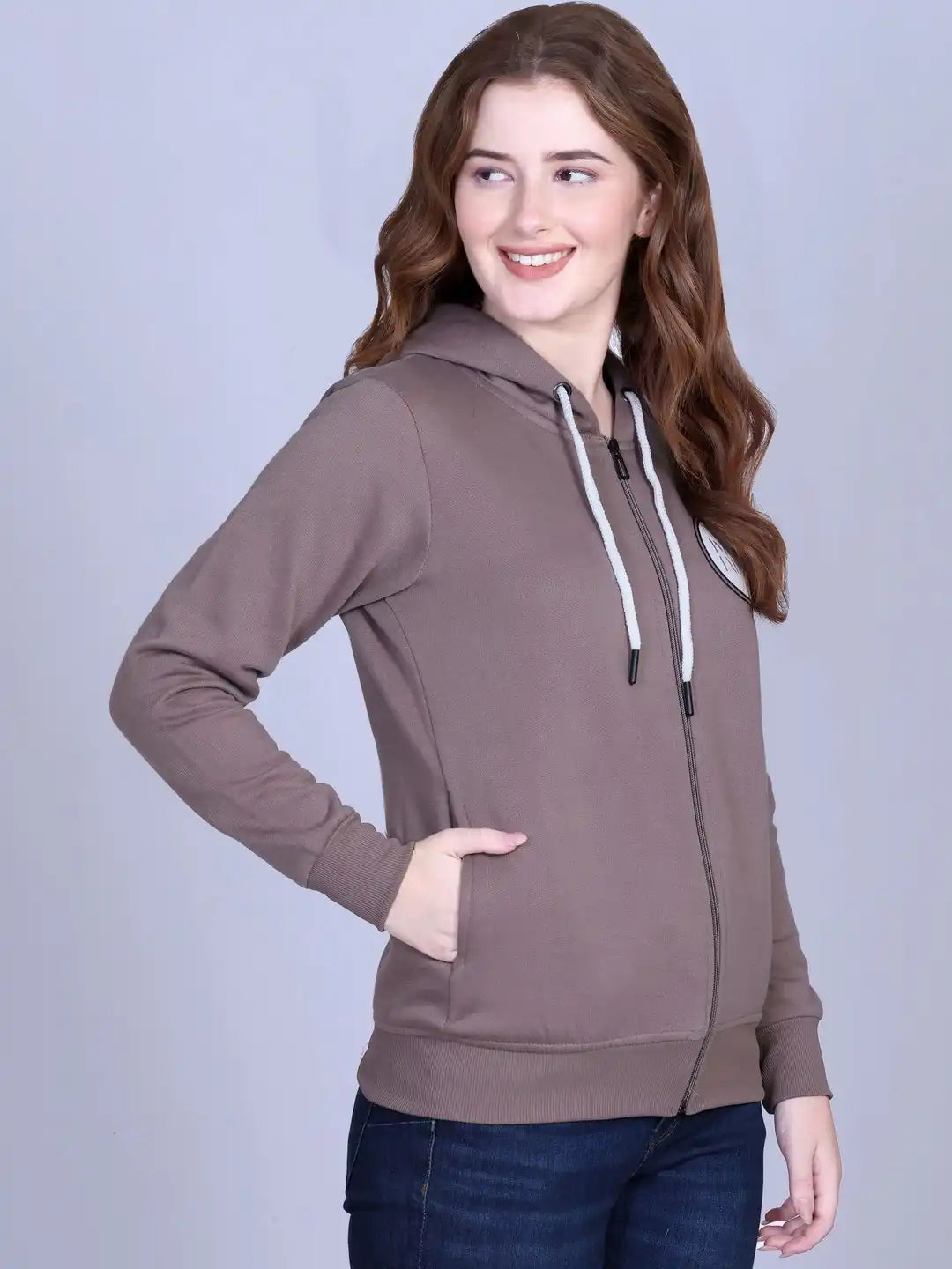 Women Printed Hooded Sweatshirt