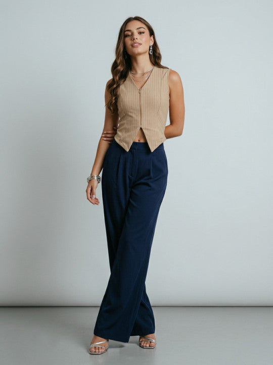 V-Neck Striped Waistcoat
