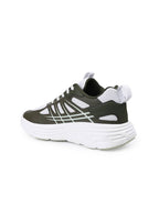 Women Olive Mesh Lace-Ups Running Sports Shoes