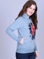 Women Printed Hooded Sweatshirt