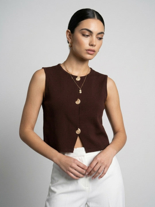 The Devil Wears Prada Round Neck Waistcoat