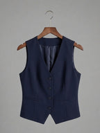 V-Neck Sleeveless Slim Fit Waistcoat