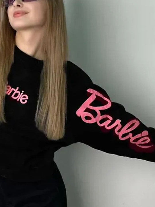 Women Barbie Typography Printed Sweatshirt