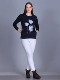 Women Round Neck Printed Sweatshirt