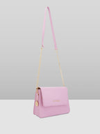 Lilac Solid Small Structured Shoulder Bag