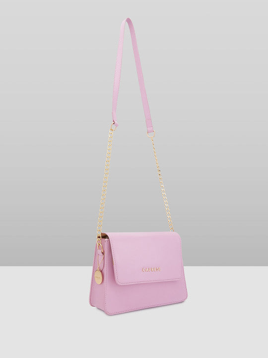 Lilac Solid Small Structured Shoulder Bag